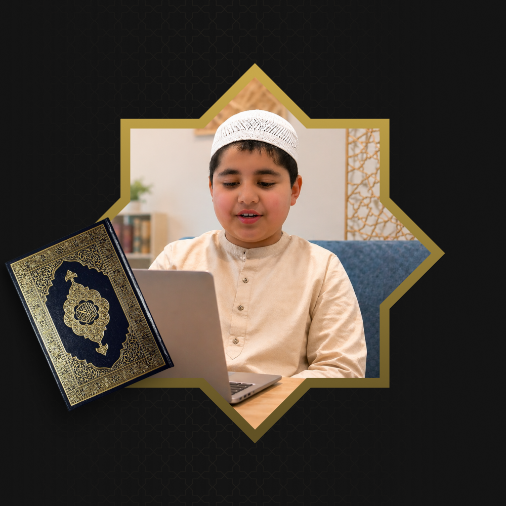 Student learning at online Quran academy